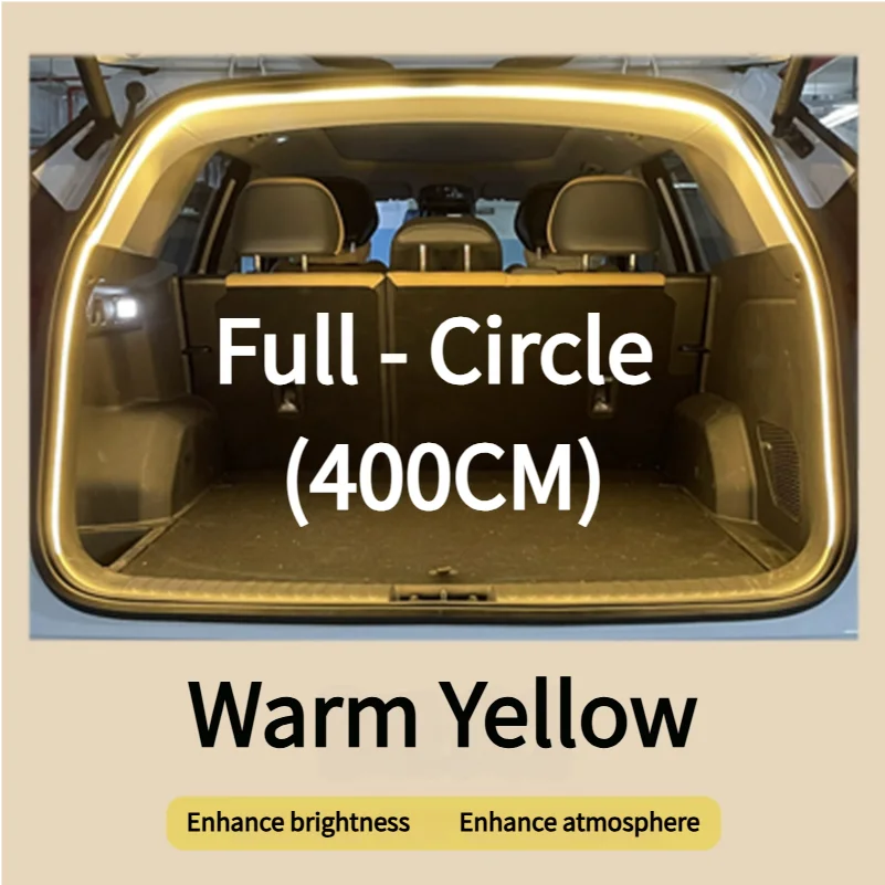 Car Trunk Led Light Strip Waterproof PVC Flexible Ambient Light Strip Automatic On/Off Hidden Installation Universal for Suv/Mpv