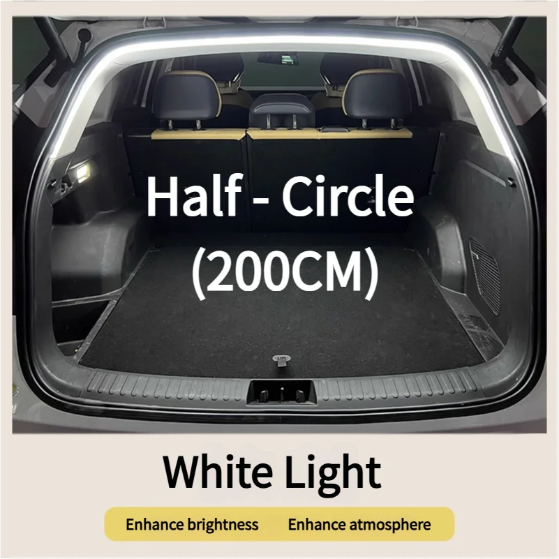 Car Trunk Led Light Strip Waterproof PVC Flexible Ambient Light Strip Automatic On/Off Hidden Installation Universal for Suv/Mpv
