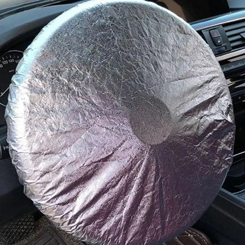 Car Steering Wheel Sun Block Silver Coated Cloth Sun Shade Cover Auto Steering Wheel Sheath Sunscreen Insulation Accessories