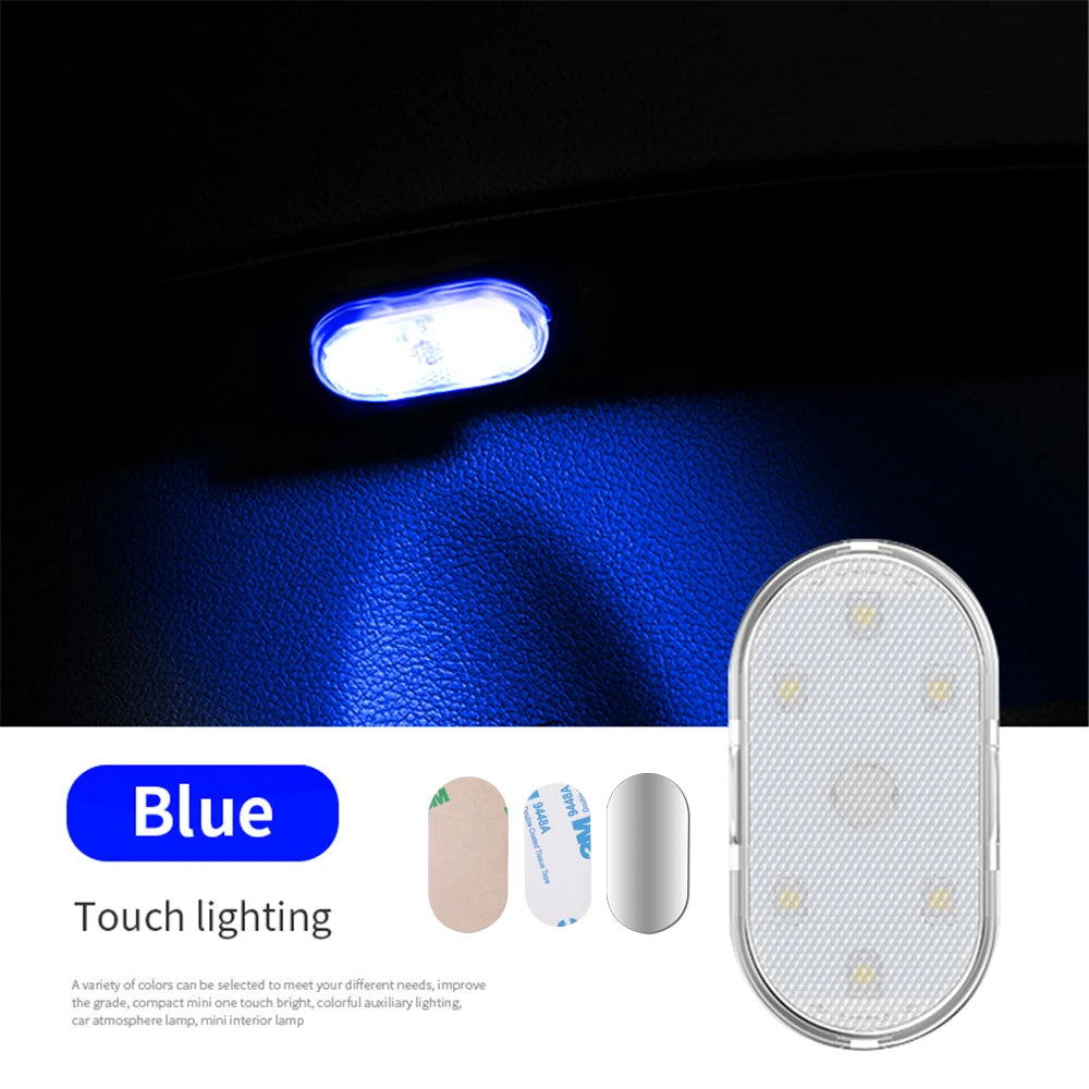 Multi Color Car Light Wireless LED Touch Light Roof Ceiling Sensor Read Lamp Mini USB Charging Light Auto Interior Accsesories