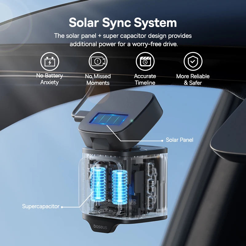 Baseus 3K Dash Cam VD1 Front and Rear Cam HD Built-in GPS Galileo Supercapacitor Car DVR Car Camera Recorder Support 24H Parking