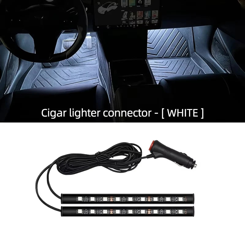 New LED Car Interior Ambient Foot Strip Light Kit Backlight 5V USB Auto Decorative Atmosphere Neon Lamp Vehicle Accessories