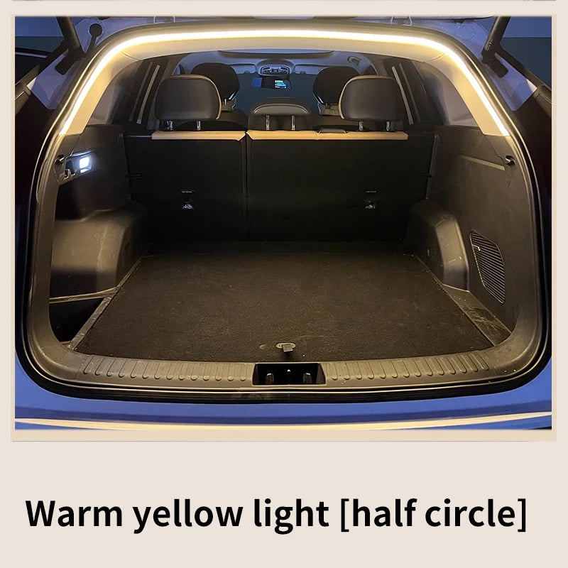 Car high brightness trunk lighting ambient light interior decoration LED wiring free automatic sensing tailgate light strip