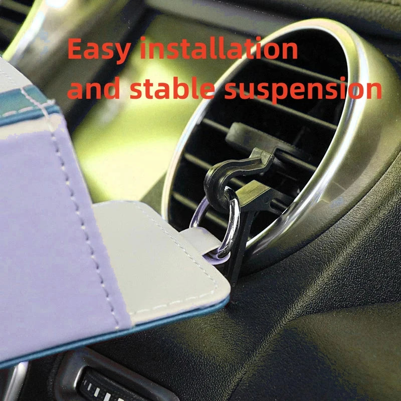 1pc Car Storage Bag Car Air Outlet Debris Bag For Mobile Phone Key Sunglasses Vent Dashboard Tidy Hanging Leather Organizer Box