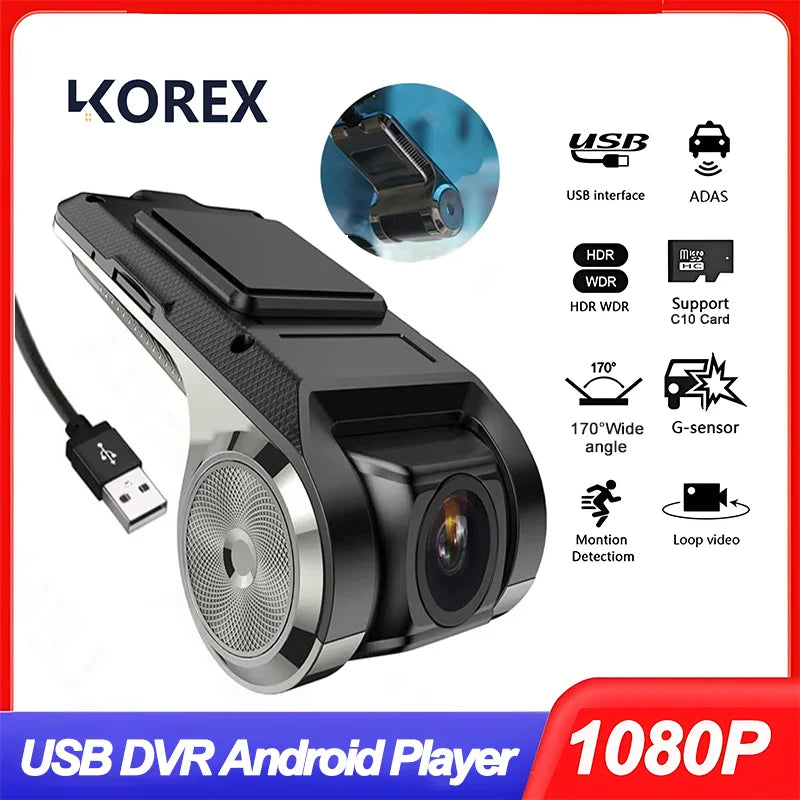 KKOREX Car DVR ADAS LDWS Full HD 1080P Dash Cam For DVD Android Player Navigation Unit Auto Audio Voice Alarm Video Recording