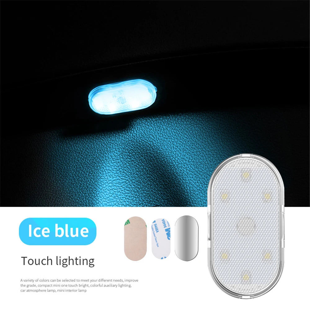 Multi Color Car Light Wireless LED Touch Light Roof Ceiling Sensor Read Lamp Mini USB Charging Light Auto Interior Accsesories