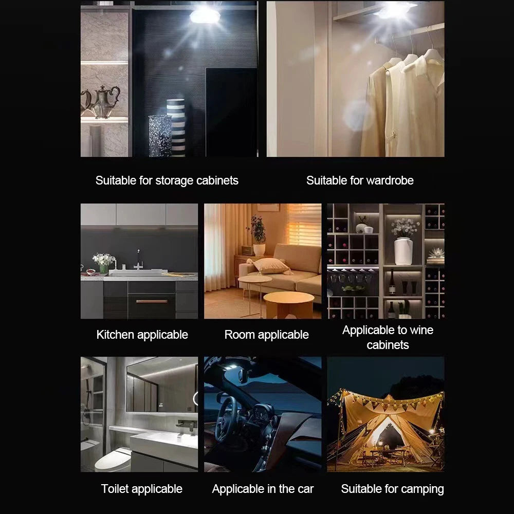 LED Car Mini Touch Light USB Charging Portable Auto Roof Ceiling Reading Night  Lamp Wireless Car Decoration Ambinet Light