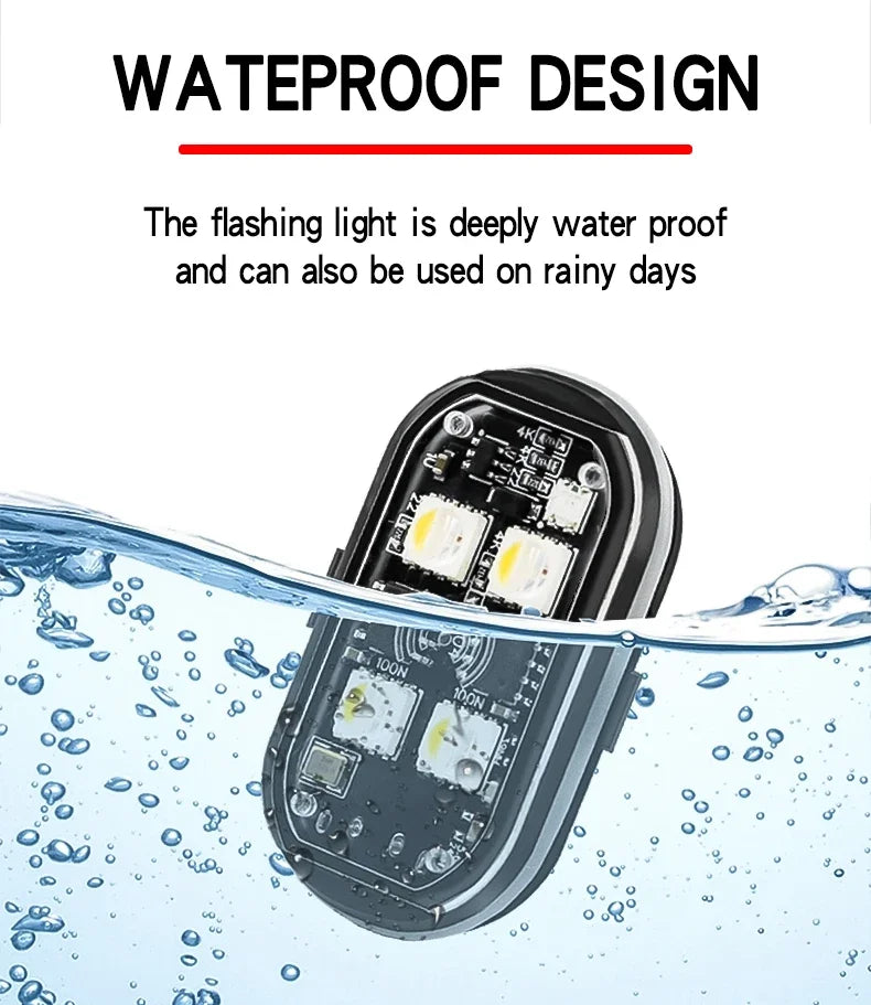 RGB Led Car Strobe Lights Motorcycle LED Flash Position Wireless Light Aircraft Airplane Helicopter Warning Lights Accessories
