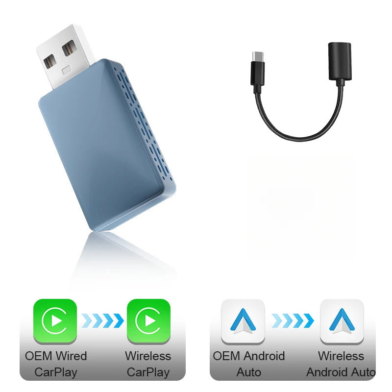 Carplay Android Auto Wireless Adapter Car Intelligent Systems Tools Cars Accessories Wired To Wireless Carplay Wireless Adapter