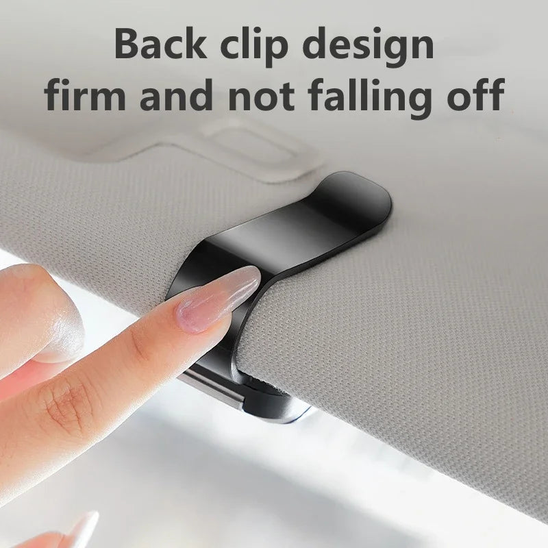 1PC Car Sun Visor Glasses Clips Interior Eyeglasses Storage Holder Compact Storage Auto Interior Accessory with Alloy Buckle