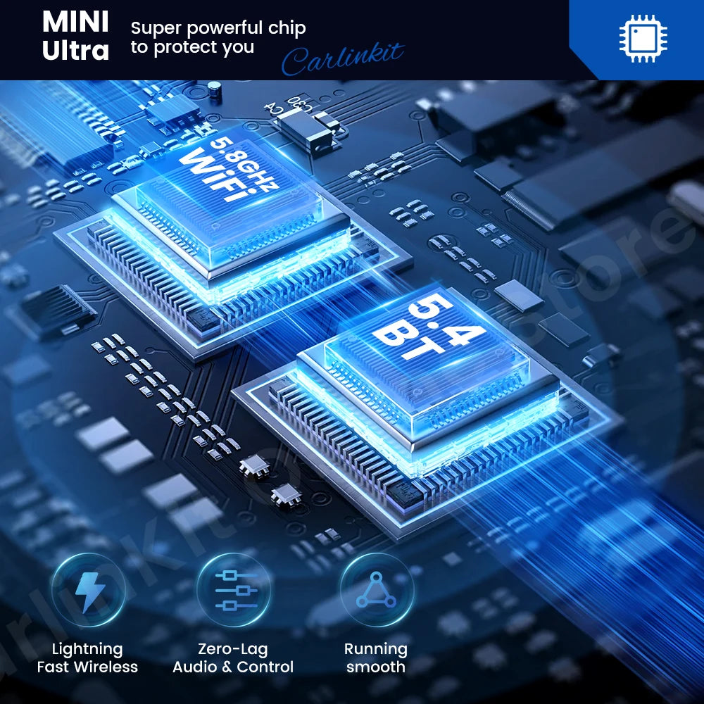 2025 CarlinKit Mini Ultra 3 CarPlay Android auto Wireless Adapter for Car infotainment Upgrade BT 5.4GHz Wifi 5.8GHz OTA Upgrade