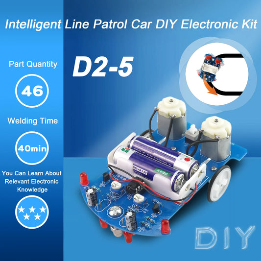 D2-5 DIY Kit Intelligent Tracking Line Car Suite DC Motor Electronic Production Assembly Smart Car Patrol Automobile Parts
