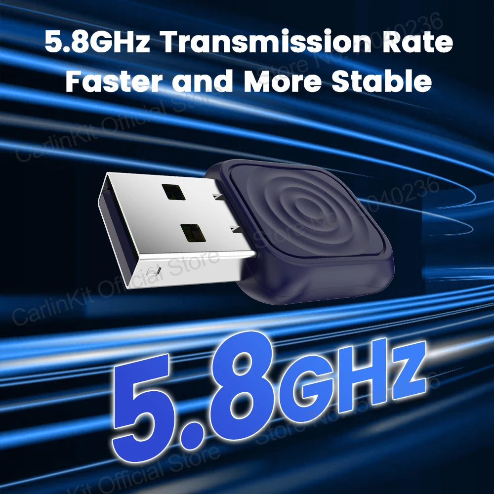 CarlinKit 5.0 Wireless Adapter Mini Ultra Wireless Android Auto & CarPlay USB Dongle For Car Upgrade WiFi Bluetooth Auto Connect