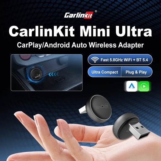 2025 CarlinKit Mini Ultra 3 CarPlay Android auto Wireless Adapter for Car infotainment Upgrade BT 5.4GHz Wifi 5.8GHz OTA Upgrade