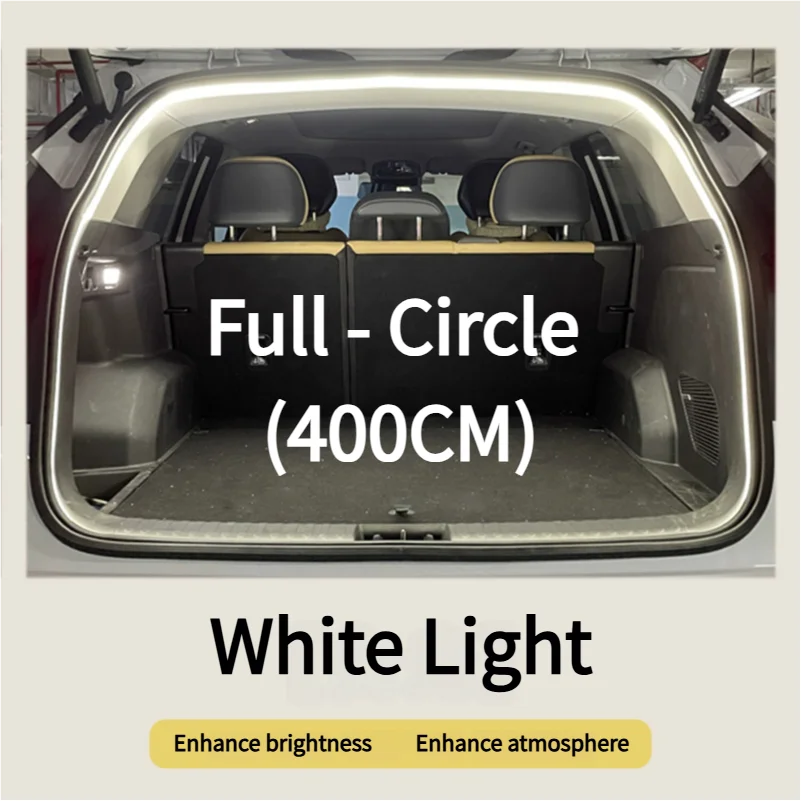 Car Trunk Led Light Strip Waterproof PVC Flexible Ambient Light Strip Automatic On/Off Hidden Installation Universal for Suv/Mpv