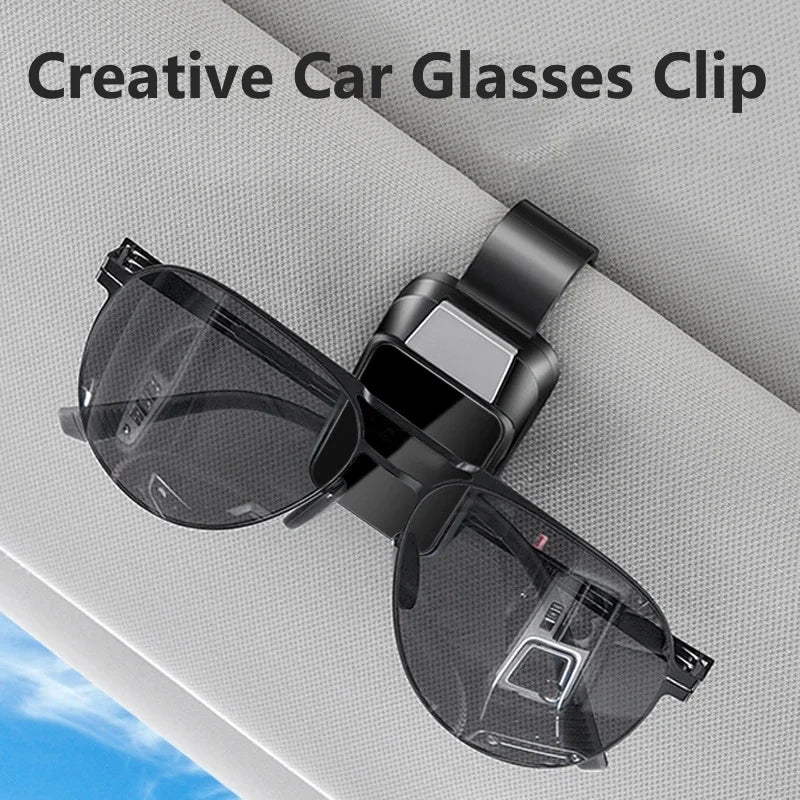 1PC Car Sun Visor Glasses Clips Interior Eyeglasses Storage Holder Compact Storage Auto Interior Accessory with Alloy Buckle