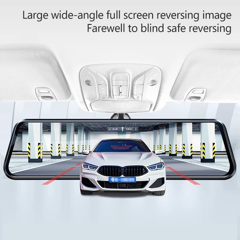 10-inch for Car Touch Screen Video Recorder Rearview mirror Dash Cam Front and Rear Camera Mirror DVR （Rear camera optional）
