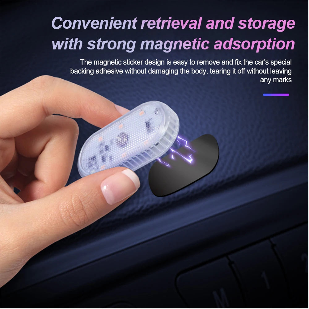 Multi Color Car Light Wireless LED Touch Light Roof Ceiling Sensor Read Lamp Mini USB Charging Light Auto Interior Accsesories
