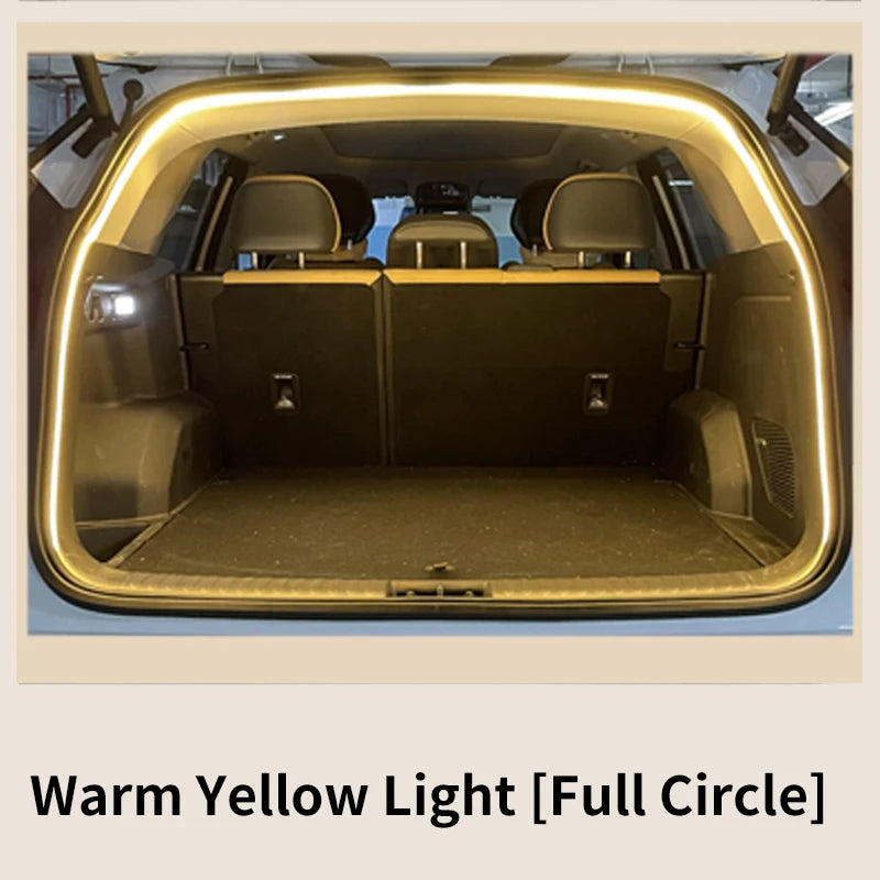Car high brightness trunk lighting ambient light interior decoration LED wiring free automatic sensing tailgate light strip