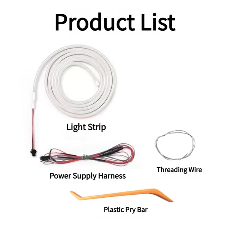 Car Trunk Led Light Strip Waterproof PVC Flexible Ambient Light Strip Automatic On/Off Hidden Installation Universal for Suv/Mpv