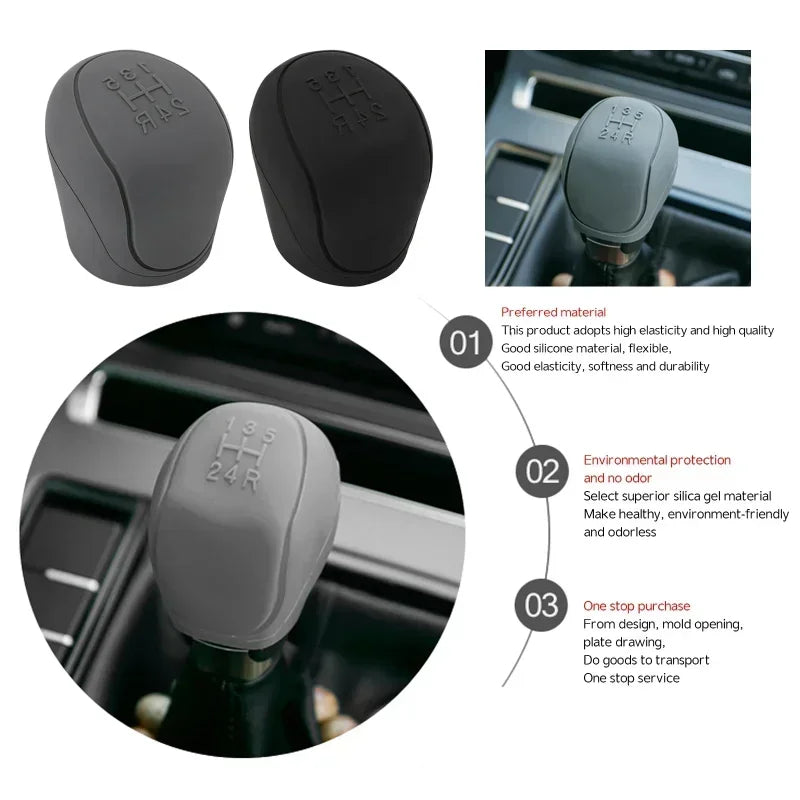 Car Manual Gear Shift Knob Cover Silicone Anti-slip Grip Covers Manual Handle Silicone Protection Auto Interior Accessories
