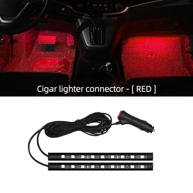 New LED Car Interior Ambient Foot Strip Light Kit Backlight 5V USB Auto Decorative Atmosphere Neon Lamp Vehicle Accessories