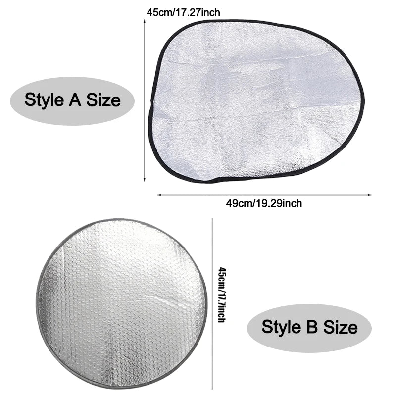 Car Steering Wheel Sun Shade Double Thick Sun Protection Foldable Anti-uv Sunscreen Car Supplies Car Steering Wheel Cover Silver