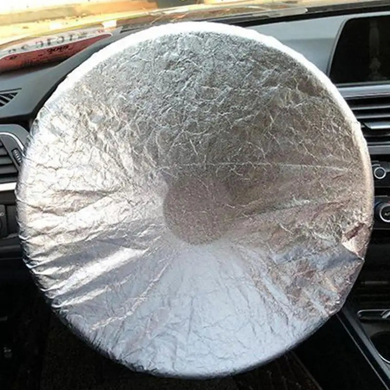 Car Steering Wheel Sun Block Silver Coated Cloth Sun Shade Cover Auto Steering Wheel Sheath Sunscreen Insulation Accessories